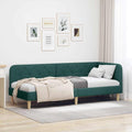 Estructura de cama en esquina Verde oscuro 80 x 200 cm tela