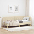 Estructura de cama en esquina Crema 80 x 200 cm tela