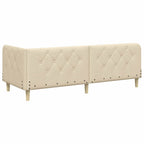 Estructura de cama en esquina Crema 80 x 200 cm tela