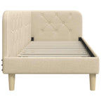 Estructura de cama en esquina Crema 80 x 200 cm tela