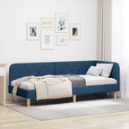 Estructura de cama en esquina Azul 80 x 200 cm tela