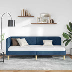 Estructura de cama en esquina Azul 80 x 200 cm tela
