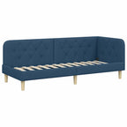Estructura de cama en esquina Azul 80 x 200 cm tela