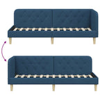 Estructura de cama en esquina Azul 80 x 200 cm tela