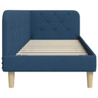 Estructura de cama en esquina Azul 80 x 200 cm tela