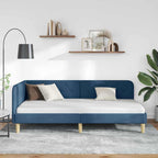 Estructura de cama en esquina Azul 90 x 190 cm tela
