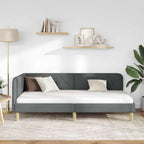 Estructura de cama en esquina Gris oscuro 90 x 200 cm tela