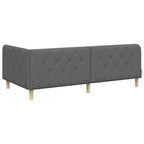Estructura de cama en esquina Gris oscuro 90 x 200 cm tela