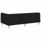 Estructura de cama en esquina Negro 90 x 200 cm tela