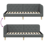 Estructura de cama en esquina Gris oscuro 100 x 200 cm tela
