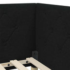 Estructura de cama en esquina Negro 100 x 200 cm tela