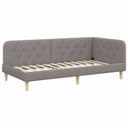 Estructura de cama en esquina Taupé 100 x 200 cm tela