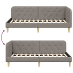 Estructura de cama en esquina Taupé 100 x 200 cm tela