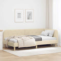 Estructura de cama en esquina Crema 100 x 200 cm tela