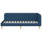 Estructura de cama en esquina Azul 100 x 200 cm tela