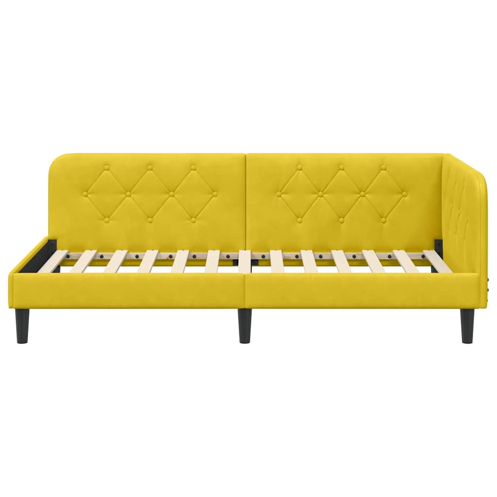 Estructura de cama en esquina Amarillo 100 x 200 cm Terciopelo