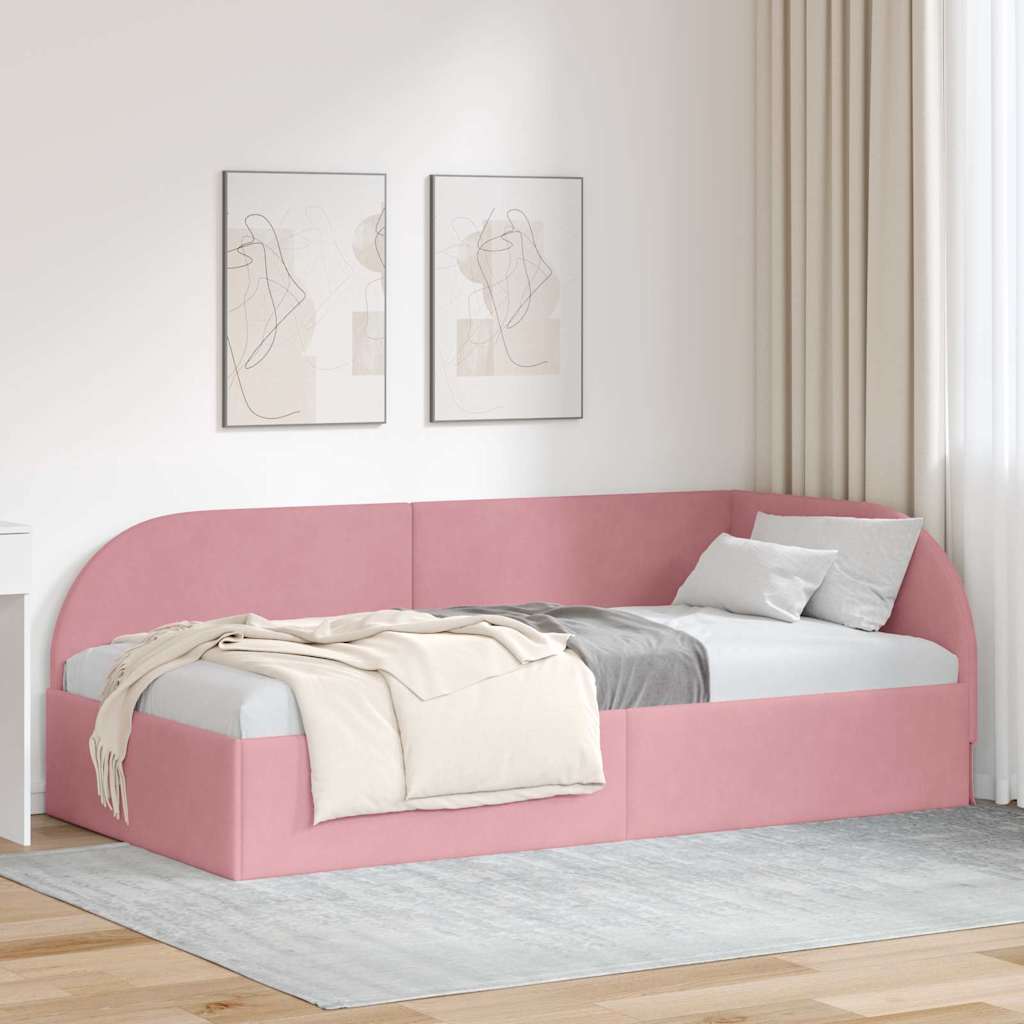 Estructura de cama en esquina Amarillo 100 cm x 200 cm