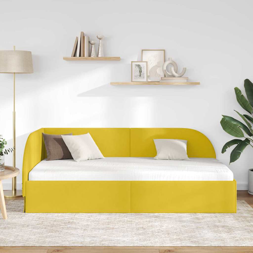Estructura de cama en esquina Amarillo 100 cm x 200 cm