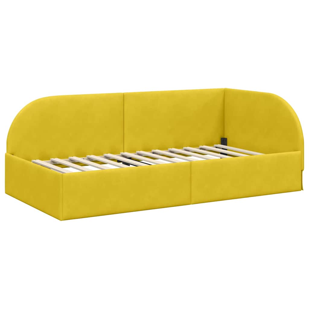 Estructura de cama en esquina Amarillo 100 cm x 200 cm