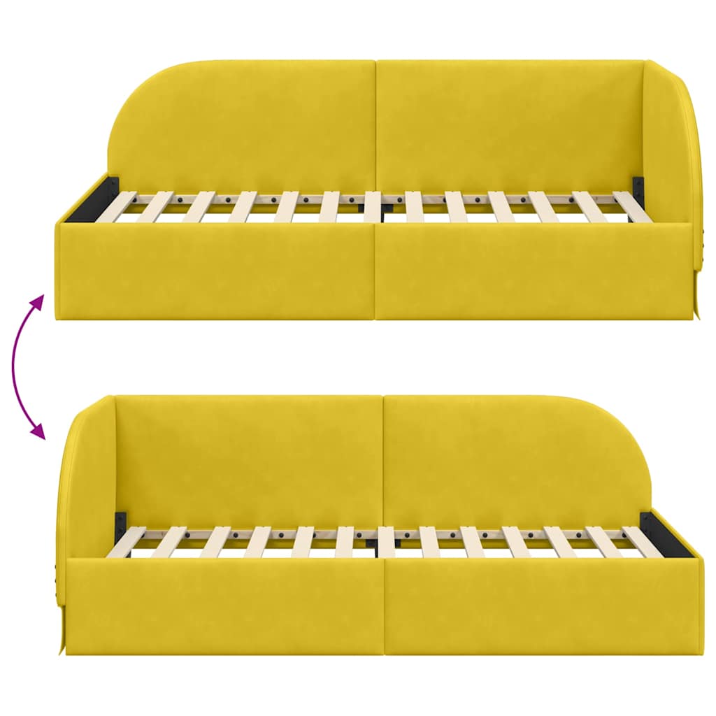 Estructura de cama en esquina Amarillo 100 cm x 200 cm