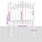 Puerta de cerca con picos EMMEN 100 x 100 cm