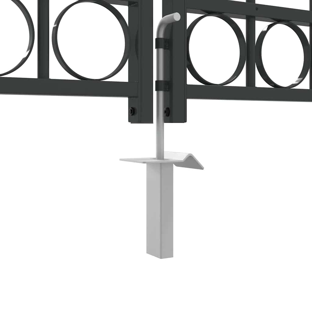 Puerta de cerca ASSEN 301 x 175,5 cm Acero Gris Con cerradura