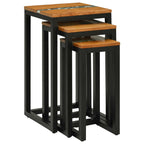 Mesa Nido 3 pcs Marrón Madera de teca maciza