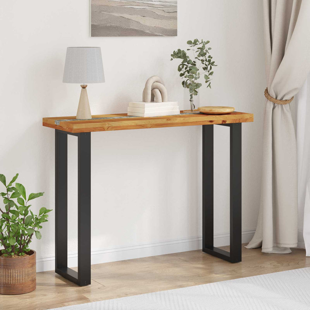 Mesa Consola Marrón 100 x 35 x 75 cm Madera de teca maciza