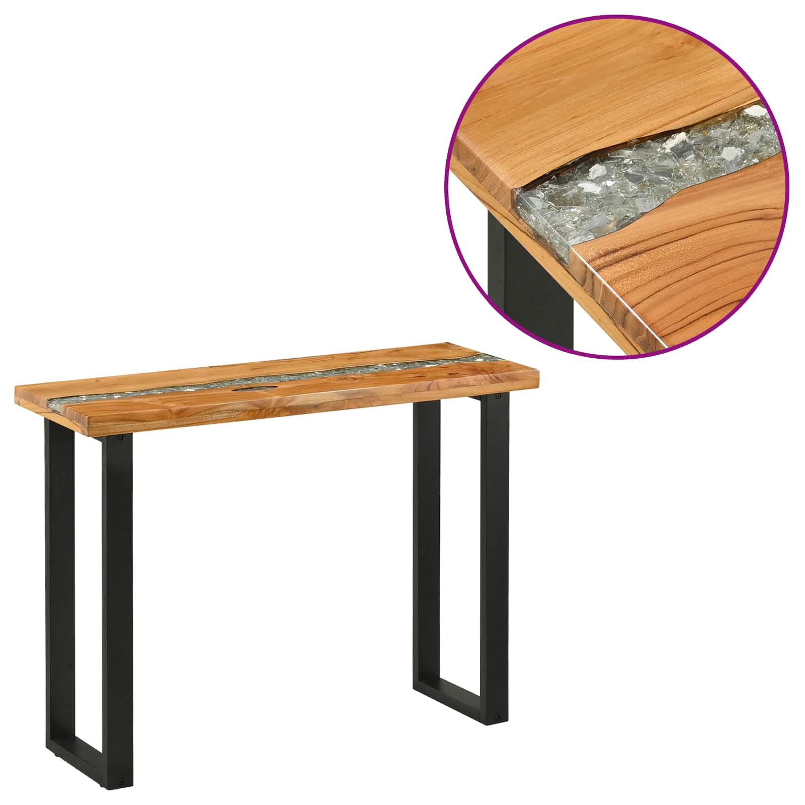 Mesa Consola Marrón 100 x 35 x 75 cm Madera de teca maciza