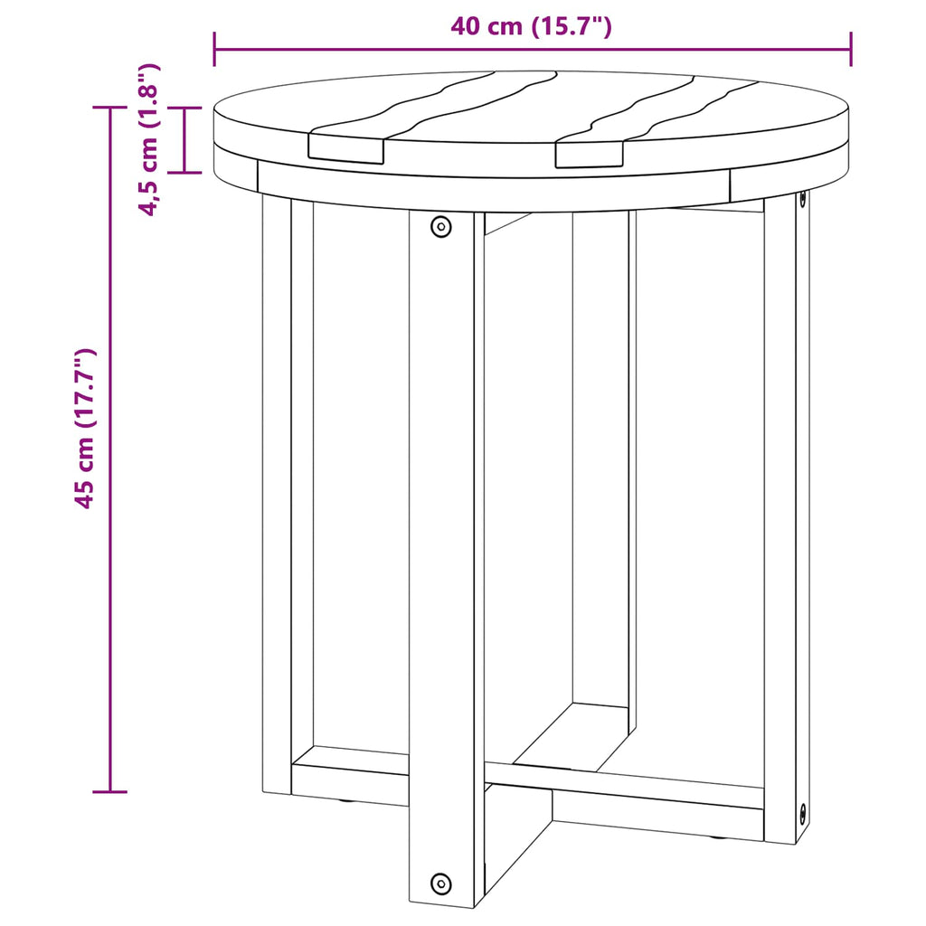 Mesa de Café Marrón 40 x 40 x 45 cm Madera de teca maciza