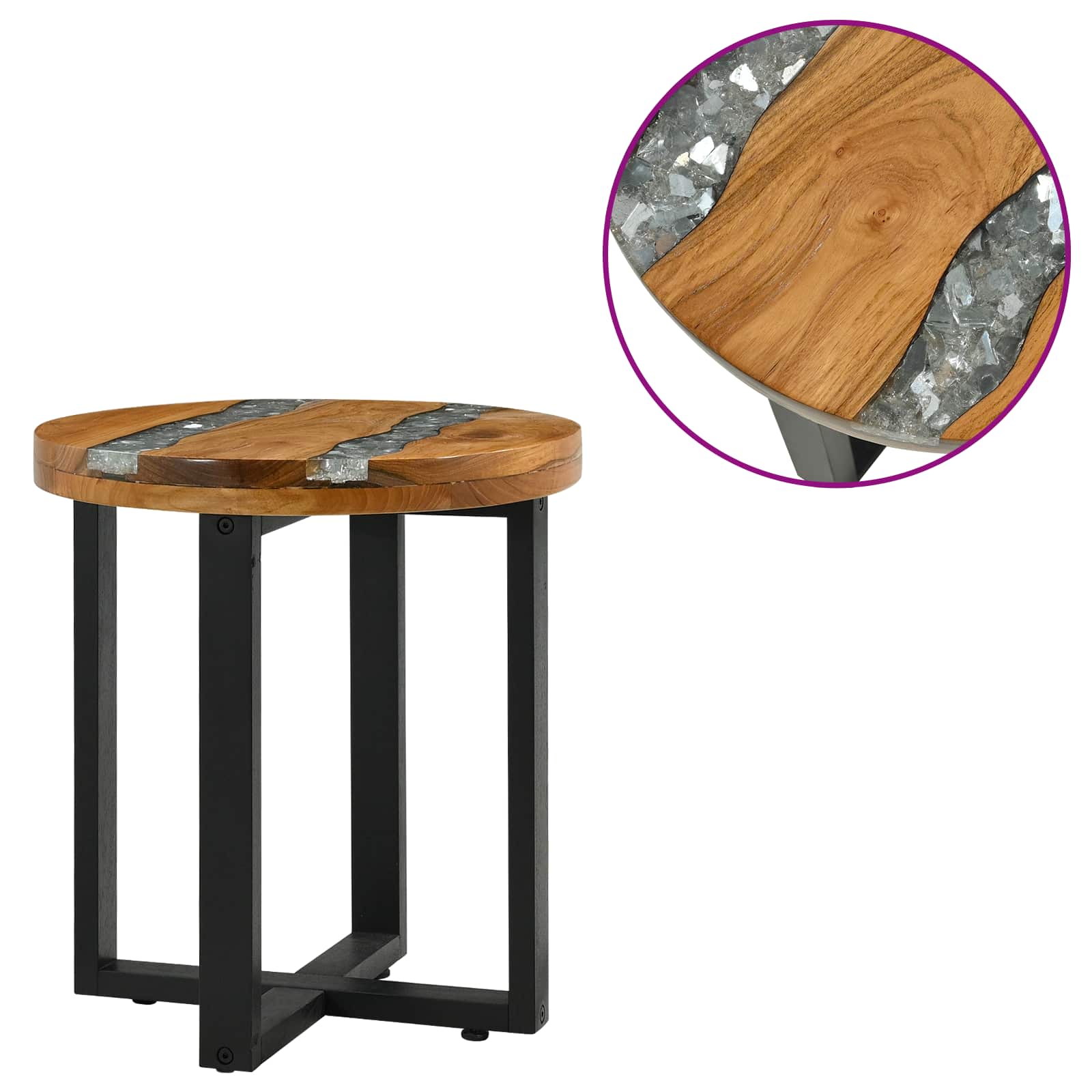 Mesa de Café Marrón 40 x 40 x 45 cm Madera de teca maciza