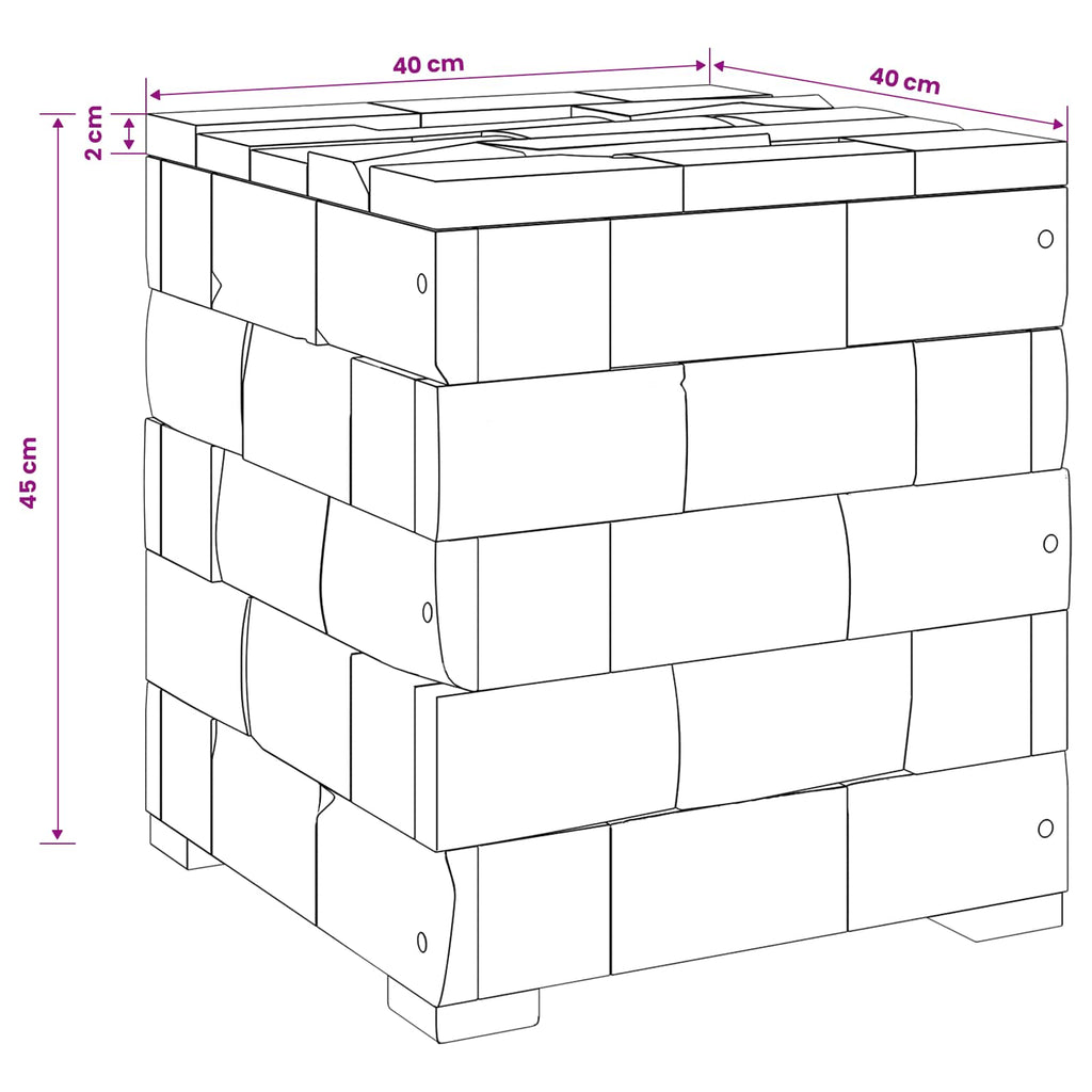 Taburete de Almacenamiento Marrón 40 x 40 x 45 cm