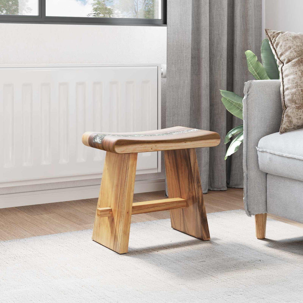 Taburete de ducha Natural 50 x 30 x 44 cm Madera Suar Sólida