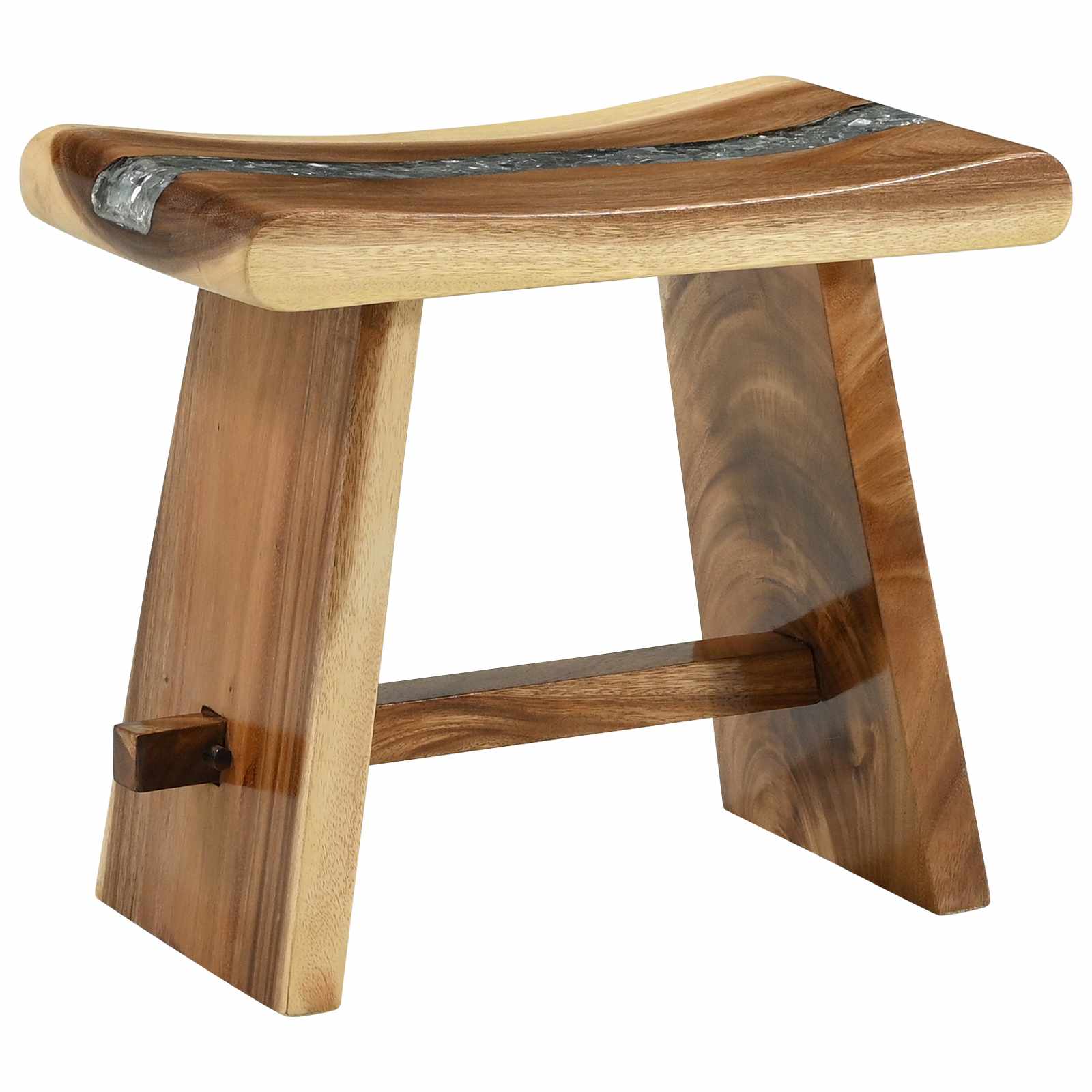 Taburete de ducha Natural 50 x 30 x 44 cm Madera Suar Sólida