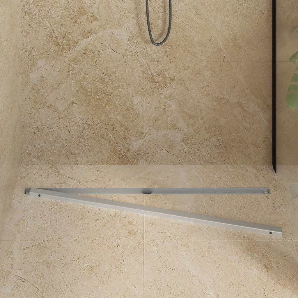 Desagüe de ducha 360° con modelo delgado Plateado 100 cm