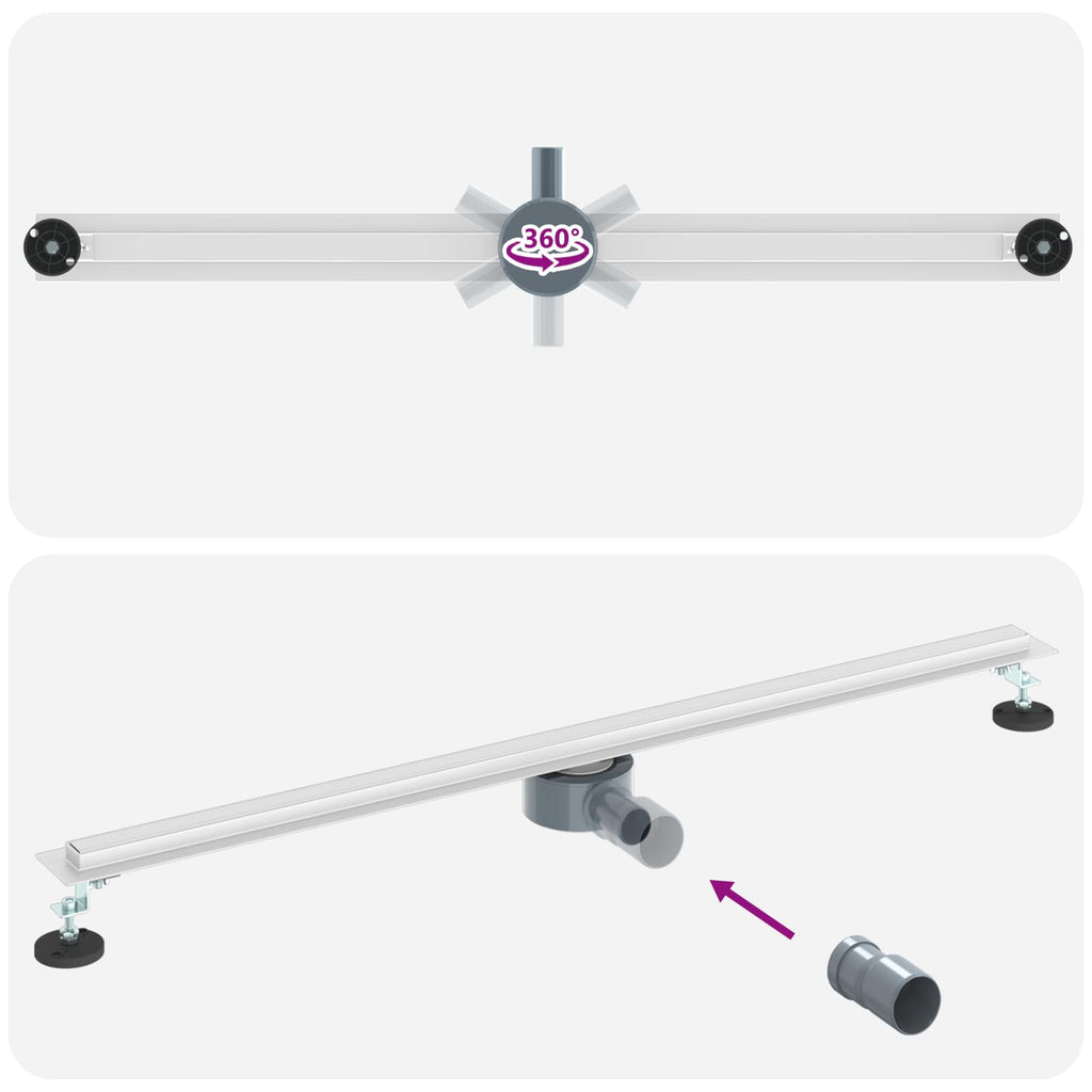 Desagüe de ducha 360° con modelo delgado Plateado 100 cm