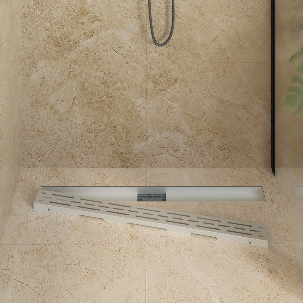 Drenaje de ducha con diseño de línea Plateado 100 cm