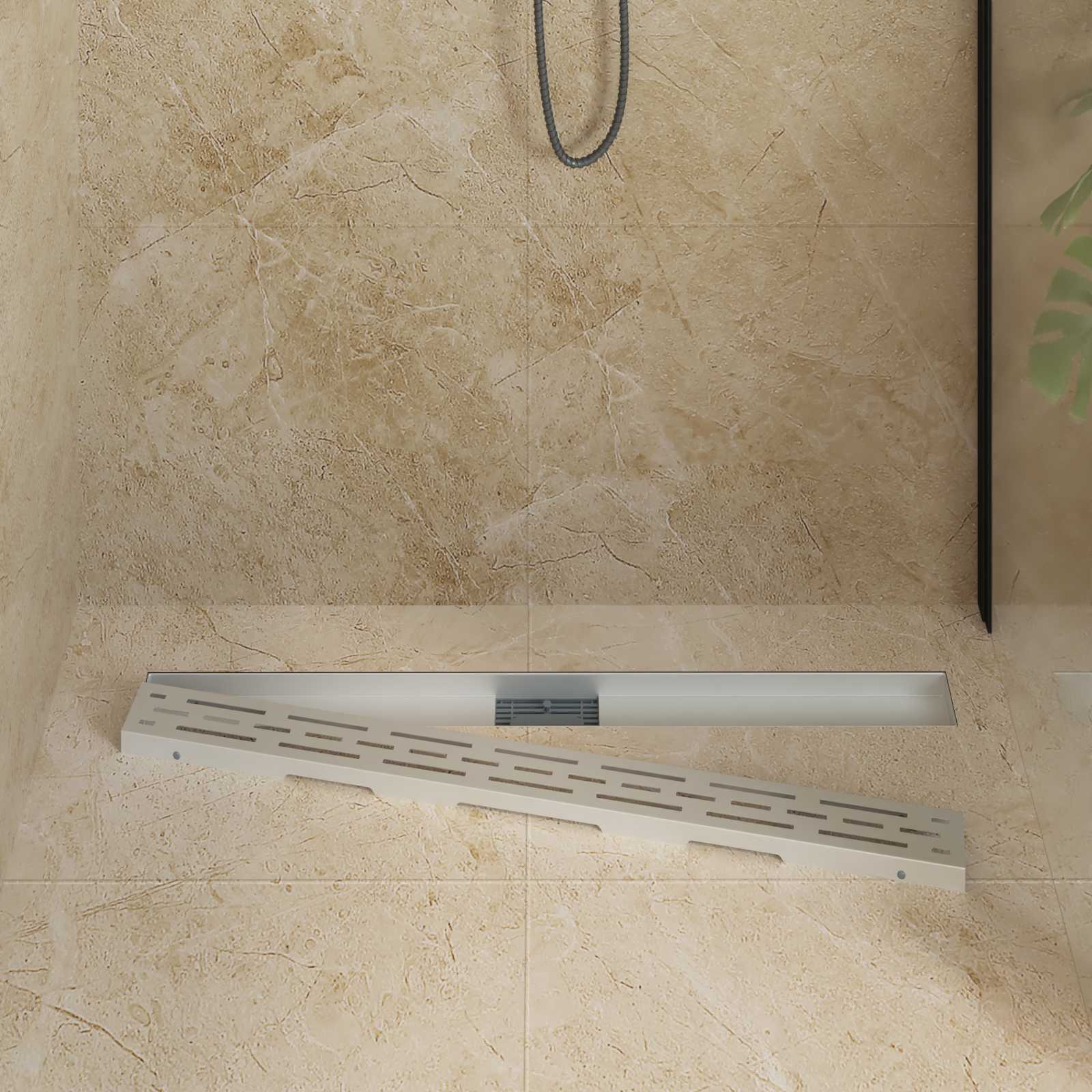 Drenaje de ducha con diseño de línea Plateado 100 cm