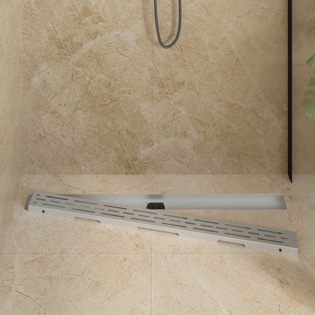 Desagüe de ducha con tapa de vidrio y sifón 360° 100 cm