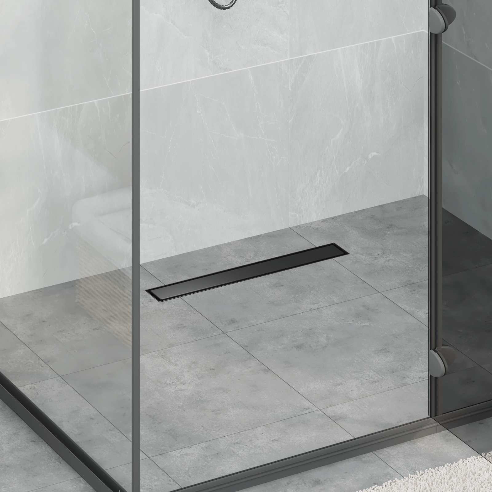 Drenaje de ducha 2 en 1 Negro 100 cm Acero inoxidable 304