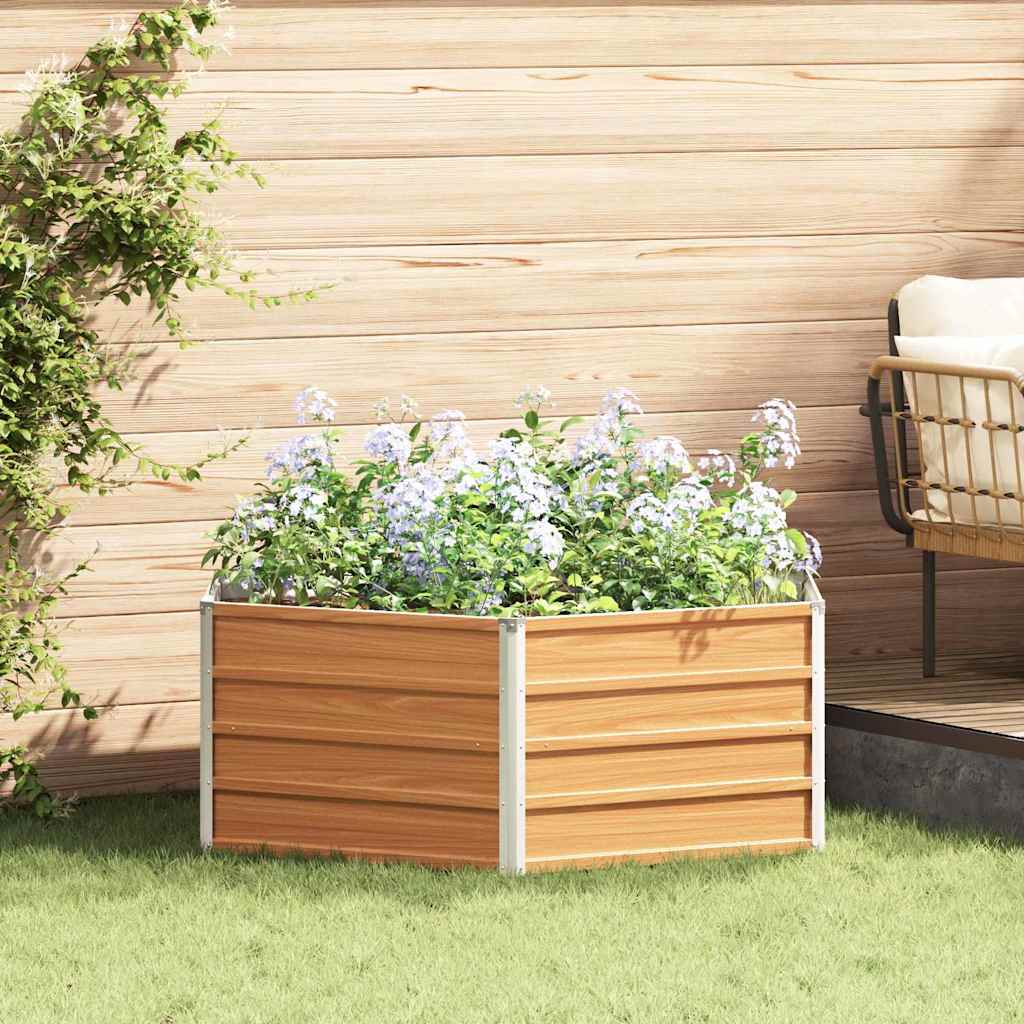 Cama de Jardín Elevada Aspecto de madera 129 x 129 x 45 cm