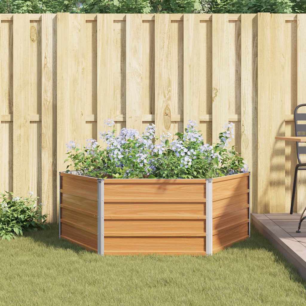 Cama de Jardín Elevada Aspecto de madera 129 x 129 x 45 cm