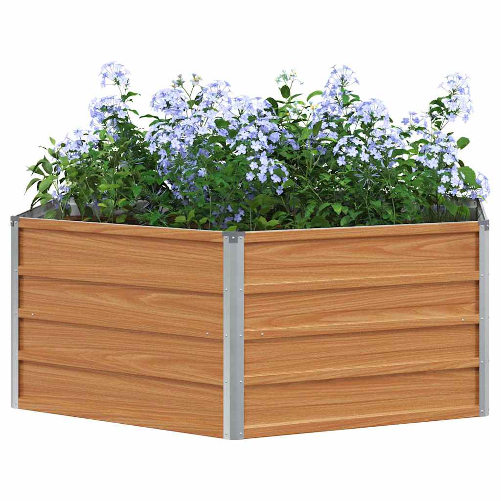 Cama de Jardín Elevada Aspecto de madera 129 x 129 x 45 cm