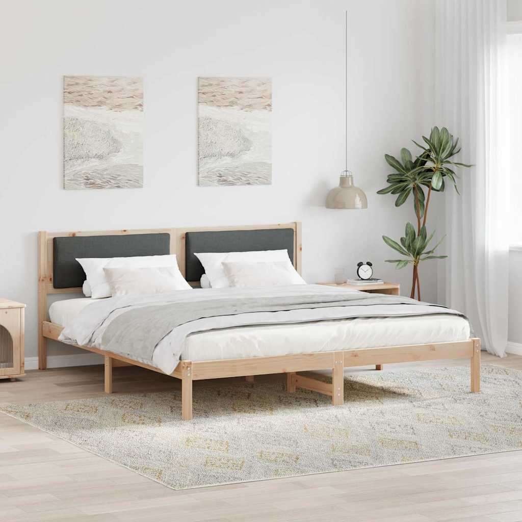Light Gray Bed Frame with Headboard 100 x 200 cm