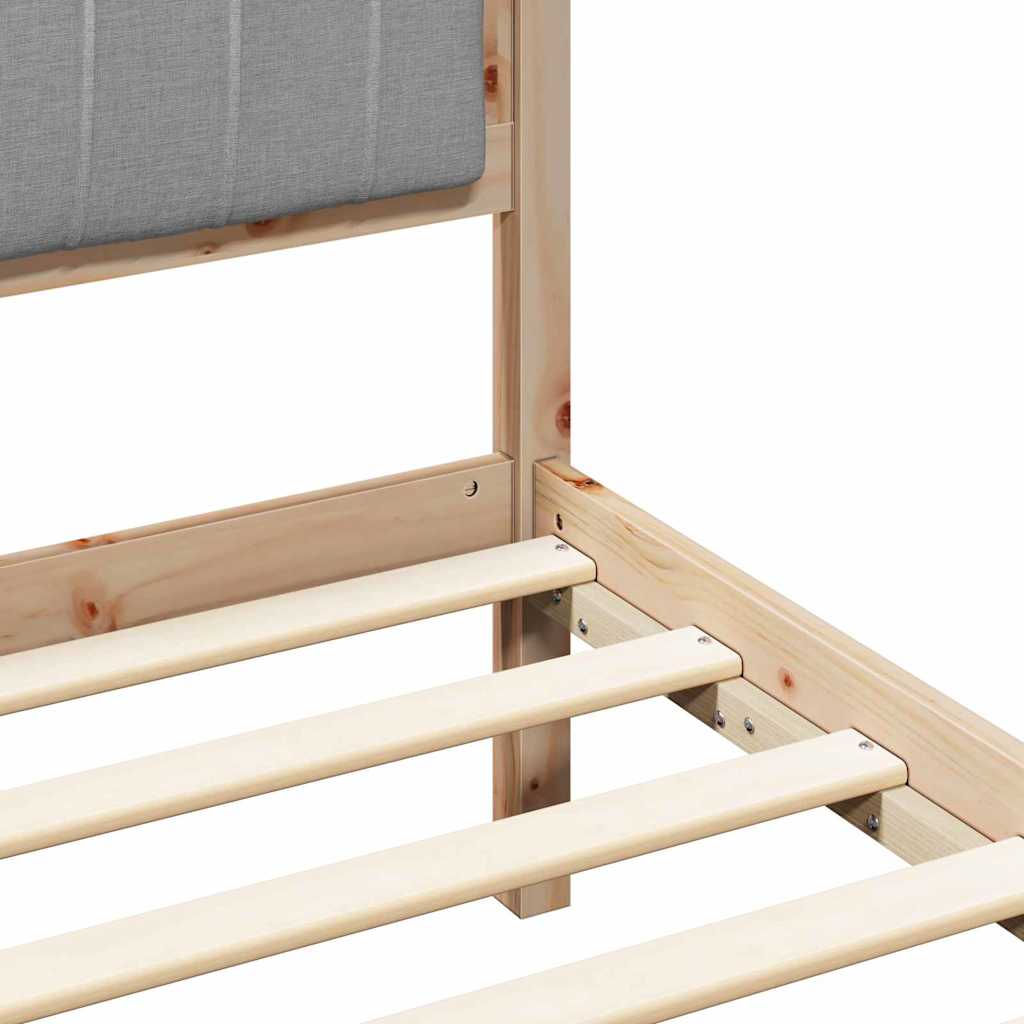 Estructura de cama con cabecera Gris Claro 200 x 200 cm