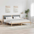 Estructura de cama con cabecera Gris Claro 200 x 200 cm