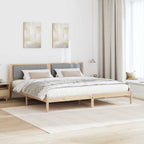 Estructura de cama con cabecera Gris Claro 200 x 200 cm