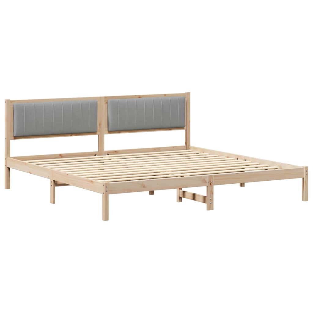Estructura de cama con cabecera Gris Claro 200 x 200 cm