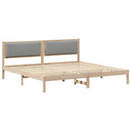 Estructura de cama con cabecera Gris Claro 200 x 200 cm