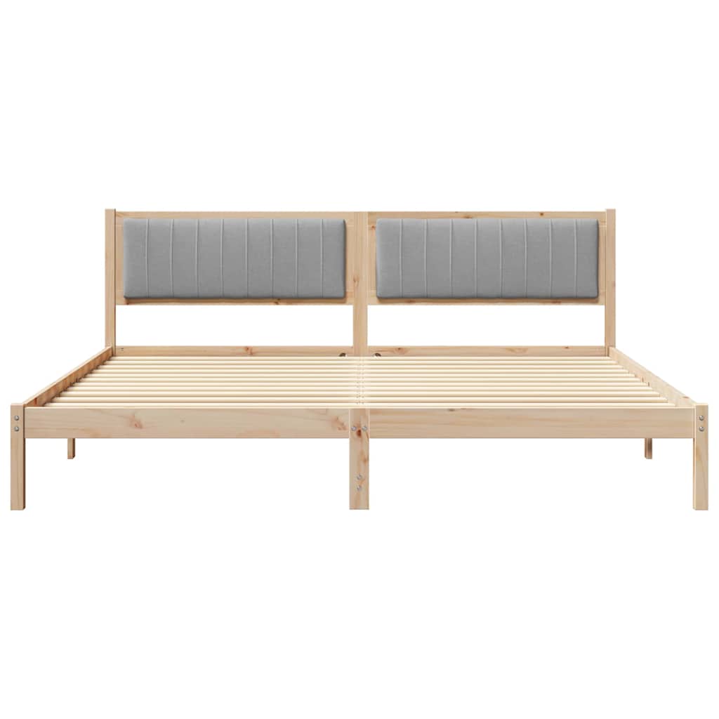 Estructura de cama con cabecera Gris Claro 200 x 200 cm